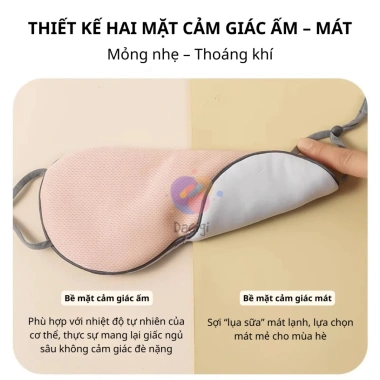 Bịt mắt ngủ hai mặt ấm mát, che sáng 360 độ, thoáng khí cho người mất ngủ, dân văn phòng, du lịch - 40.000 VND 4