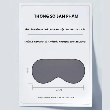 Bịt mắt ngủ hai mặt ấm mát, che sáng 360 độ, thoáng khí cho người mất ngủ, dân văn phòng, du lịch - 40.000 VND 5