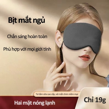 Bịt mắt ngủ hai mặt nóng lạnh lụa sữa mềm mịn, vải điểm nhỏ, chặn sáng ho - 42.140đ