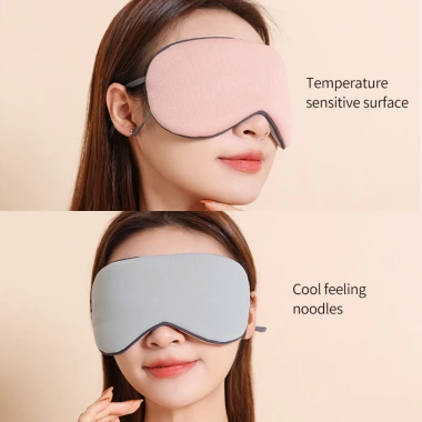 Bịt mắt ngủ hai mặt nóng lạnh lụa sữa mềm mịn, vải điểm nhỏ, chặn sáng ho - 42.140đ