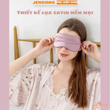 Bịt mắt ngủ Jengiang lụa satin đa màu, cao cấp, giảm chói, thoải mái cho nhà, văn phòng, du lịch - chỉ 33.000₫