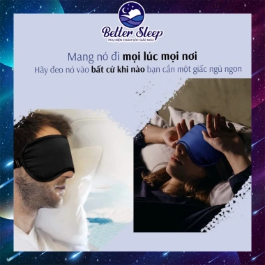 Bịt Mắt Ngủ Lụa Mềm Mại Thông Thoáng, Dây Đeo Điều Chỉnh, Giá 138k