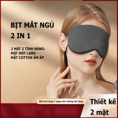 Bịt Mắt Ngủ Lụa Sữa 2 Mặt Nóng Lạnh - Thư Giãn, Giảm Mỏi Mắt, Giá 50k