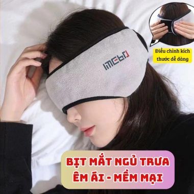 Bịt Mắt Ngủ Trưa Mềm Mại - Che Mắt Bảo Vệ, Thoải Mái, Giá Chỉ 59.500₫