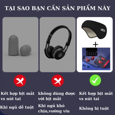 Bịt Mắt Ngủ Trưa Mềm Mại - Che Mắt Bảo Vệ, Thoải Mái, Giá Chỉ 59.500₫