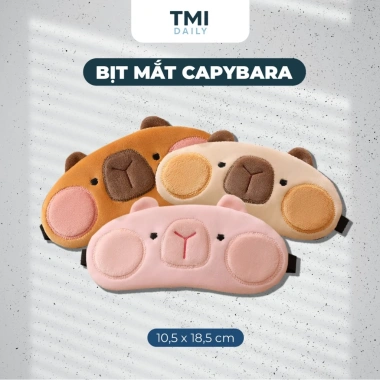 Bịt Mắt Ngủ và Mặt Nạ Ngủ Vải Nhung Capybara Gel Lạnh Mát - Dễ Ngủ, 56k