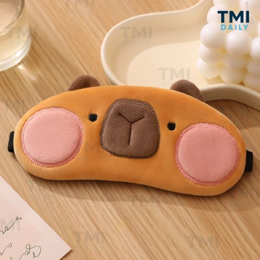 Bịt Mắt Ngủ và Mặt Nạ Ngủ Vải Nhung Capybara Gel Lạnh Mát - Dễ Ngủ, 56k
