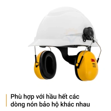 Bịt tai chống ồn 3M Optime 98 H9P3E giảm 23dB, màu vàng‑đen, gắn nón bảo hộ 4