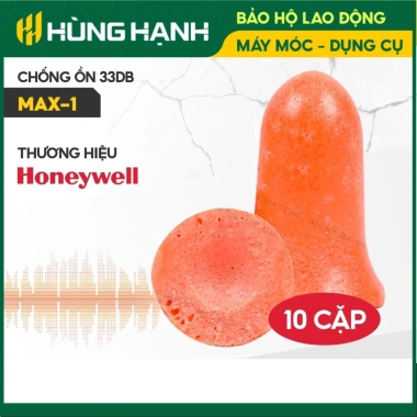 Bịt tai Honeywell Max1 trụ tròn foam mềm giảm ồn 33dB, nút tiện khi ngủ làm việc