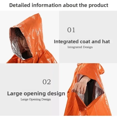 BLACKON Poncho Áo Mưa 3-in-1 Chống Thấm, Phản Quang, Thích Hợp Du Lịch Cắm Trại - Giá 58,428₫