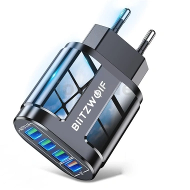 BlitzWolf BK-385 48W 4 Cổng USB QC 3.0 - Sạc Nhanh Du Lịch, Treo Tường, EU Plug - Giá chỉ 146.771₫