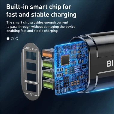 BlitzWolf BK-385 48W 4 Cổng USB QC 3.0 - Sạc Nhanh Du Lịch, Treo Tường, EU Plug - Giá chỉ 146.771₫