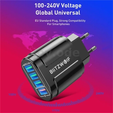 BlitzWolf BK-385 48W 4 Cổng USB QC 3.0 - Sạc Nhanh Du Lịch, Treo Tường, EU Plug - Giá chỉ 146.771₫ 7 BlitzWolf BK-385 48W 4 Cổng USB QC 3.0 - Sạc Nhanh Du Lịch, Treo Tường, EU Plug - Giá chỉ 146.771₫ 7