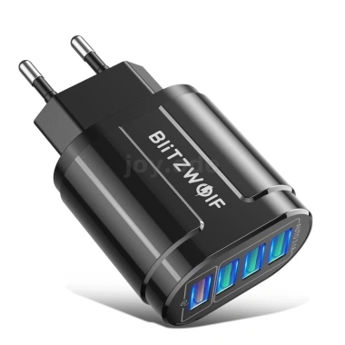 BlitzWolf BK-385 48W 4 Cổng USB QC 3.0 - Sạc Nhanh Du Lịch, Treo Tường, EU Plug - Giá chỉ 146.771₫