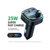 Bluetooth 5.0 FM rảnh tay, bộ phát ô tô MP3 USB, sạc siêu nhanh