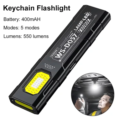BlueWow Đèn Pin LED 550LM Mini Di Động Móc Khóa Sạc, Bỏ Túi, Nam Châm Khẩn Cấp - 110k