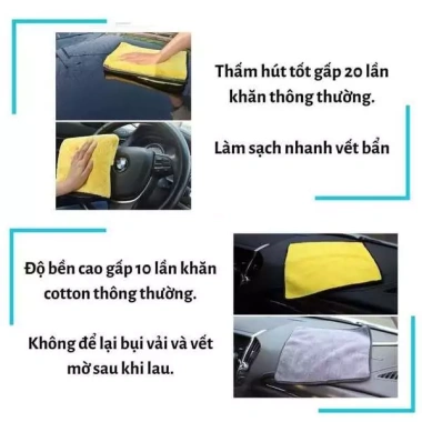 Bộ 10 khăn lau đa năng 2 mặt dày, thấm hút, lau xe và vệ sinh nhà cửa 29.500 VND