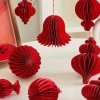 Bộ 10 phụ kiện decor treo Tết giấy tổ ong đỏ – tạo điểm nhấn không gian, chỉ 55.600₫
