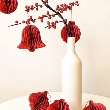 Bộ 10 phụ kiện decor treo Tết giấy tổ ong đỏ – tạo điểm nhấn không gian, chỉ 55.600₫ 3 Bộ 10 phụ kiện decor treo Tết giấy tổ ong đỏ – tạo điểm nhấn không gian, chỉ 55.600₫ 3