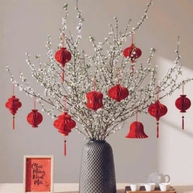 Bộ 10 phụ kiện decor treo Tết giấy tổ ong đỏ – tạo điểm nhấn không gian, chỉ 55.600₫ 5 Bộ 10 phụ kiện decor treo Tết giấy tổ ong đỏ – tạo điểm nhấn không gian, chỉ 55.600₫ 5