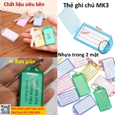 Bộ 10 Thẻ chìa khóa và Móc khóa Tag vali - Name tag ghi thông tin, giá chỉ 10.000₫