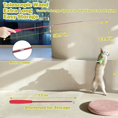 Bộ 11 món đồ chơi đa năng cho mèo: ba tầng, cần câu, tease stick, giảm giá 162.000₫