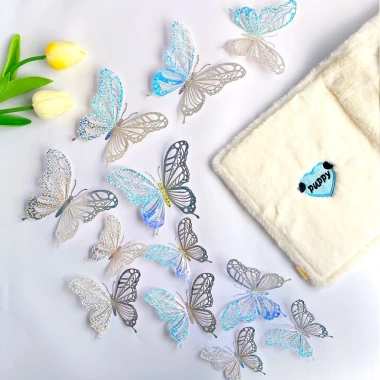 Bộ 12 Con Bướm 3D Đa Màu BG2 - Trang Trí Tường Tiệc Cưới Sinh Nhật, Đạo Cụ Quay Video - Chỉ 22.000₫