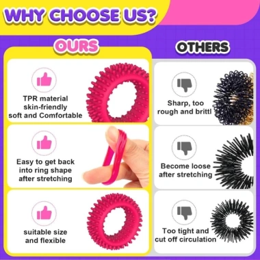 Bộ 12 Fidget Silicon Trẻ Em Vòng Cảm Giác Giải Nén Nhẫn Đa Năng Đồ Chơi Giá Ưu Đãi