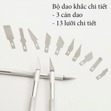 Bộ 13 Dao Cắt Đa Năng, Dao Cạo và Dụng Cụ Chạm Khắc Thủ Công - Độ Chính Xác Cao, Giá 50.000 VND 5