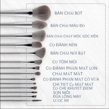 Bộ 14 Cọ Trang Điểm Lông Mềm Chuyên Nghiệp – Dành Cho Người Mới, Kèm Bao Da, Giá 79.000₫ 2