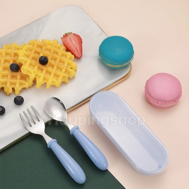 Bộ 2 cái 304 muỗng nĩa thép không gỉ + dao kéo du lịch cắm trại, trường học, văn phòng - Giá chỉ 31.900₫