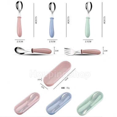 Bộ 2 cái 304 muỗng nĩa thép không gỉ + dao kéo du lịch cắm trại, trường học, văn phòng - Giá chỉ 31.900₫