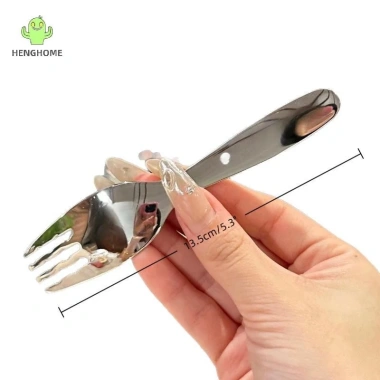 Bộ 2 Cái HENGHOME Thìa Nĩa Hộp Trẻ Em Thép Không Gỉ, Dao Kéo Di Động Cho Bé
