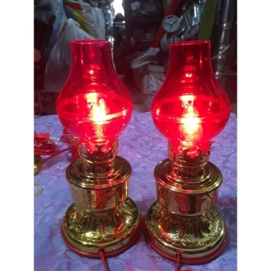 Bộ 2 đèn dầu bóng ớt cao 20cm kèm bóng – Đèn thờ, ông địa, ông táo giá 94.000₫