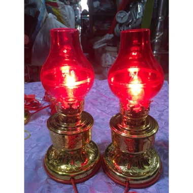 Bộ 2 đèn dầu bóng ớt cao 20cm kèm bóng – Đèn thờ, ông địa, ông táo giá 94.000₫