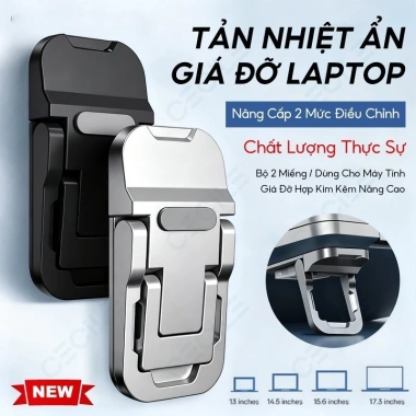 Bộ 2 Giá Đỡ Tản Nhiệt Laptop, MacBook Di Động - Đế Kê Nhôm Siêu Bền, Giá 29.000₫