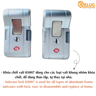 Bộ 2 khóa chốt cho vali khung nhôm - Bền đẹp, chắc chắn, giá ưu đãi 50.000đ 5 Bộ 2 khóa chốt cho vali khung nhôm - Bền đẹp, chắc chắn, giá ưu đãi 50.000đ 5