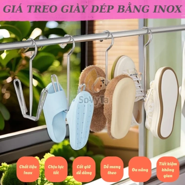 Bộ 2 Móc Treo Giày Inox Chống Rỉ – Giày Nhanh Khô, Gọn Gàng Ban Công, Sân Phơi – 59k