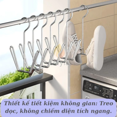 Bộ 2 Móc Treo Giày Inox Chống Rỉ – Giày Nhanh Khô, Gọn Gàng Ban Công, Sân Phơi – 59k