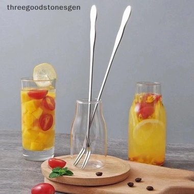 Bộ 2 Nĩa Dưa Inox Tay Cầm Dài - Muỗng Nĩa Trái Cây Thép Không Gỉ Threegoodstones