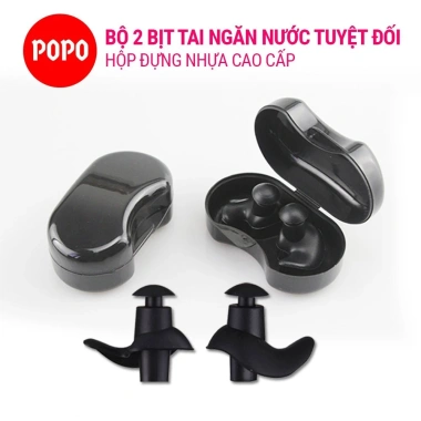 Bộ 2 nút bịt tai silicon dẻo mềm, chống nước 100% an toàn da - POPO giá 42.141₫
