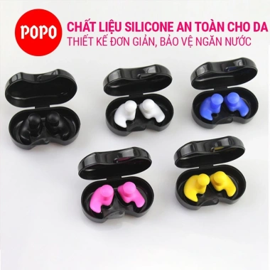 Bộ 2 nút bịt tai silicon dẻo mềm, chống nước 100% an toàn da - POPO giá 42.141₫