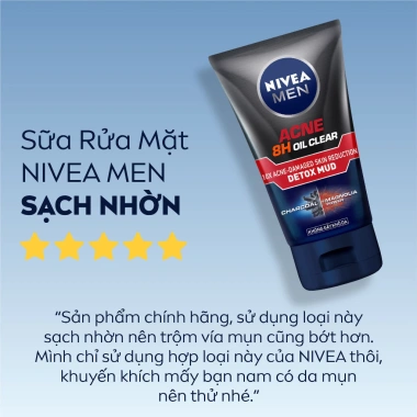 Bộ 2 Sữa Rửa Mặt NIVEA MEN Bùn Khoáng Kiềm Dầu - Ngừa Mụn, Sạch Sâu cho Nam 8