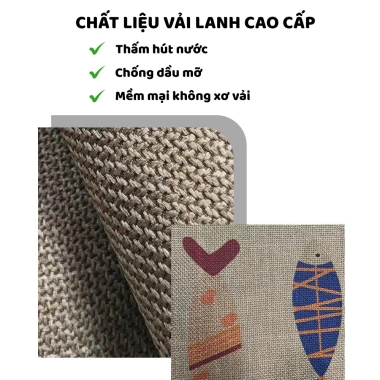 Bộ 2 Thảm Nhà Bếp Vải Lanh Cao Cấp GADI - Thấm Nước Dầu, Chống Trượt, 186.200₫ 4