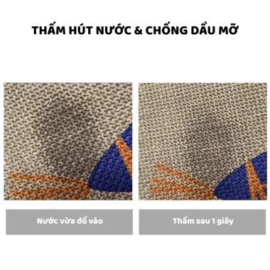 Bộ 2 Thảm Nhà Bếp Vải Lanh Cao Cấp GADI - Thấm Nước Dầu, Chống Trượt, 186.200₫ 5