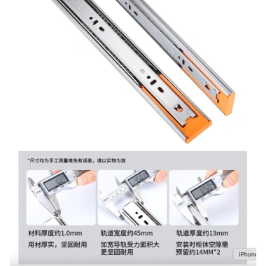 Bộ 2 Thanh Ray Bi Giảm Chấn 3 Tầng ZUB 45mm - 73.542₫ cho 1 hộc tủ (giá gốc 88.250) 5
