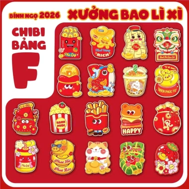 Bộ 20-30-50 bao lì xì chibi hoạt hình phản quang - Giá rẻ 2.026, chỉ 22.050 VND