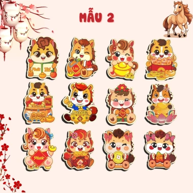 Bộ 20/50/100 Bao Lì Xì Chibi Tết Bính Ngọ 2.026 - Lì Xì Đẹp Hình Ngựa Dễ Thương, Phù Hợp Bé - Nifoki