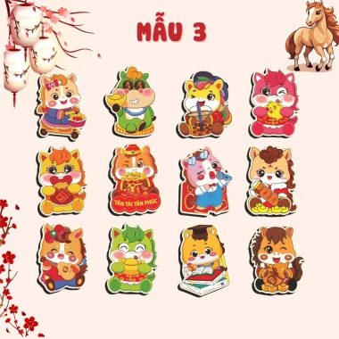 Bộ 20/50/100 Bao Lì Xì Chibi Tết Bính Ngọ 2.026 - Lì Xì Đẹp Hình Ngựa Dễ Thương, Phù Hợp Bé - Nifoki