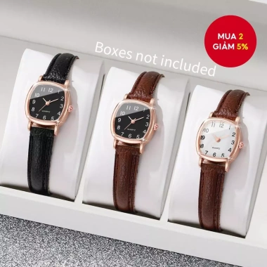 Bộ 2/3 Đồng Hồ Thạch Anh Dây Da Siêu Mỏng Thời Trang Nữ - Giá Ưu Đãi 90.200đ